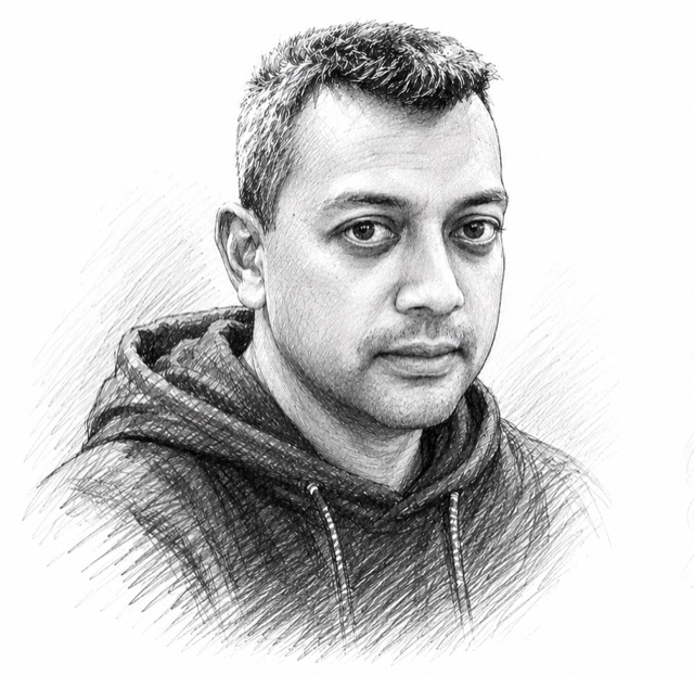 Sketch portrait of Vivek Durai